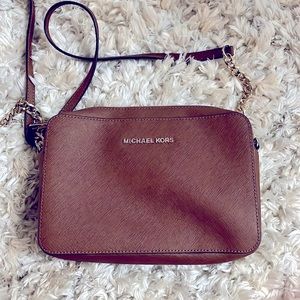 Michael Kors brown leather satchel